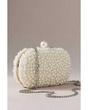 OLGA BERG Valentina Pearl Clutch - Natural