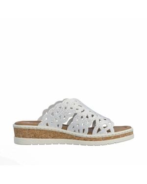 Rieker Wedge Sandal - White