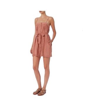 St. Roche St Roche Kiki Blush Belted Eyelet Dress - Red