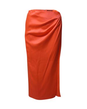David Koma Draped Midi Skirt - Orange