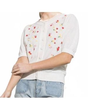 Aaron & Amber Babies Breath Short Sleeve Cardigan - Gray