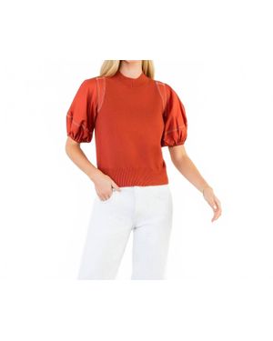 Thml Saffron Puff Sleeve Top - Red