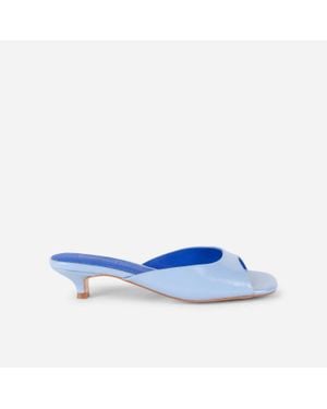INTENTIONALLY ______ Cee Kitten Heel Mule - Blue