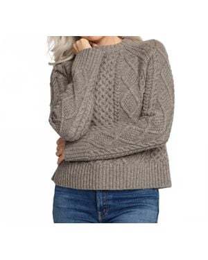 Pendleton Fisherman Wool Cable Sweater - Gray