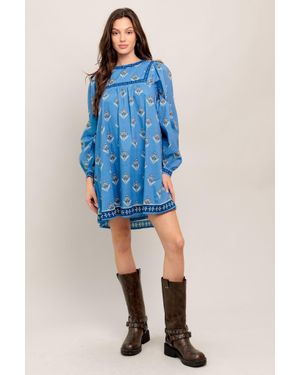 TRUEDAMES Effortlessly Yours Woven Mini Dress - Blue