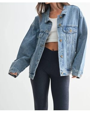 Mono B Boxy-Cut Denim Jacket - Blue