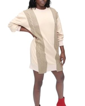 Genuine Knit Me Close Knit Sweatshirt Dress - Natural