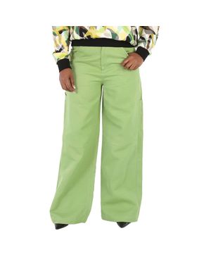 Petar Petrov Ladies Cotton Ramie Blend Genaro Pants - Green