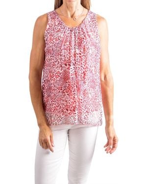 Gigi Moda Chieti Silk Cheetah Print Tank Top - Red
