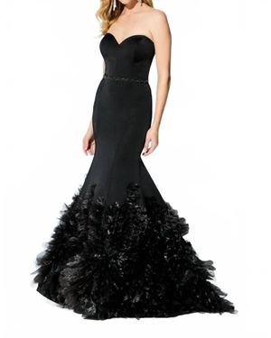Mon Cheri Sweetheart Mermaid Gown - Black