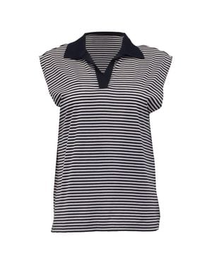 Theory Striped Polo Shirt - Blue