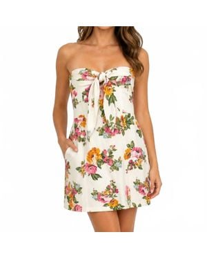 Olivaceous Strapless Front Tie Mini Dress - Orange