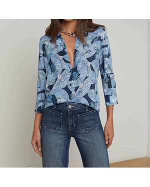 L'Agence Camille 3/4 Sleeve Blouse - Blue