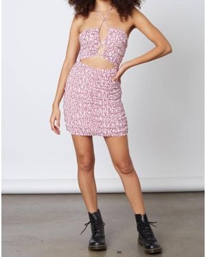 Sanity Style Faye Print Halter Dress - Red