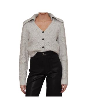 Le Jean Cable Knit Cardigan - Gray