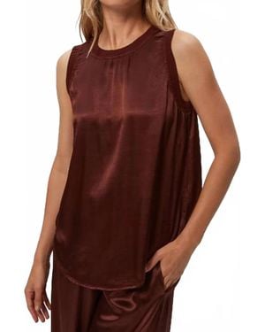 Michael Stars Shay Satin Binding Tank - Brown