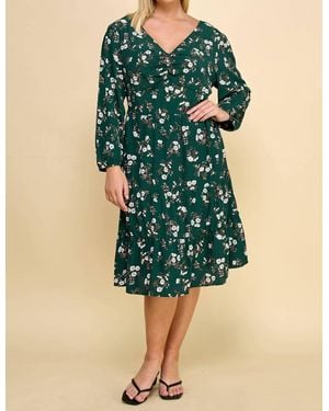 Winslow Collection Ruffled Floral Midi Dress - Blue