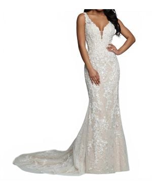Da Vinci Bridal Sleeveless Wedding Gown - White