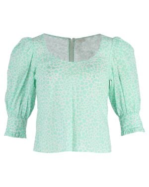 RIXO London Emily Scoop Neck Top - Green