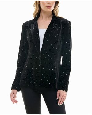 Nicole Miller Estella Velvet Blazer - Black