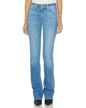 PAIGE High Rise Manhattan Boot Jeans - Blue