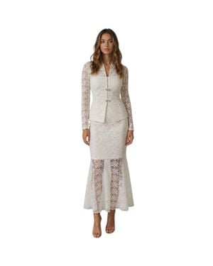 Akalia The Valentina Lace Mermaid Skirt - White