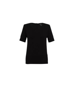 Marble Short Sleeves Sweater - Black