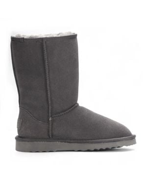 TruClothing Suede Winter Plush Lined Slip-On Ankle Winter Boots - Gray