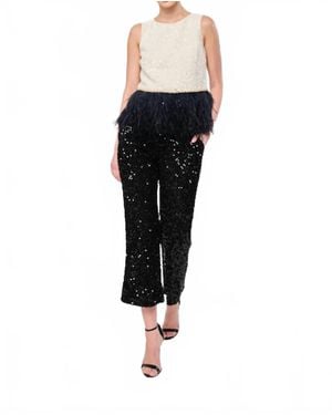 Flora Bea Tweed Kick Flare Pant - Black