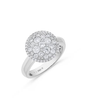 H.J. Namdar H. J. Namdar 0.82 Ct Tw Pave Circle Cluster Diamond Ring 14K Natural Diamonds Size 6 - White