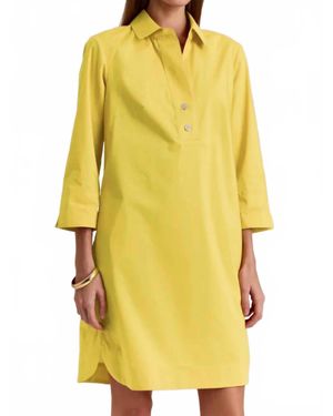 Hinson Wu Aileen 3/4 Sleeve Button Back Dress - Yellow