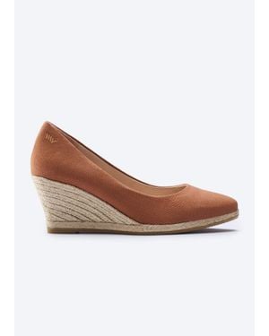 VISCATA Roses Canvas U Cut Espadrille Wedges - White