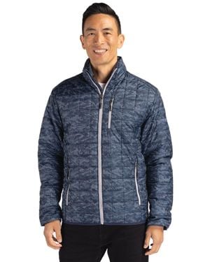 Cutter & Buck Rainier Primaloft Eco Insulated Full Zip Printed Puffer Jacket - Blue