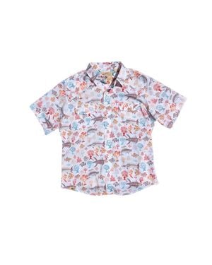 Western Aloha Rage Short Sleeve Snap Shirt - Yellow