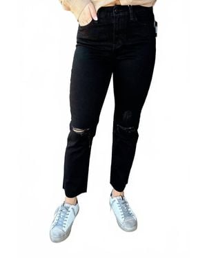 LOVERVET Distressed Cropped Jeans - Black