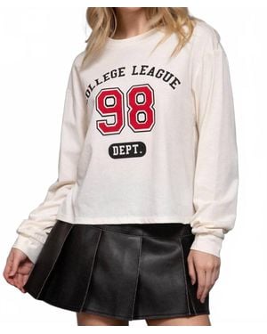 Active Basic Long Sleeve Printed Detail Top - White