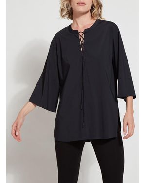 Lyssé New York Sharon Lace Up Top - Blue