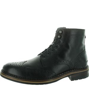 Johnston & Murphy Xc Flex Connelly Wingtip Lace-Up Sheepskin Combat & Lace-Up Boots - Black