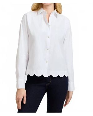 Foxcroft Scarlett Stretch Matte Sateen Long Sleeve Shirt - White
