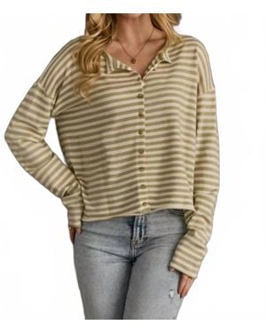 Panache Super Soft Striped Cardigan - Gray