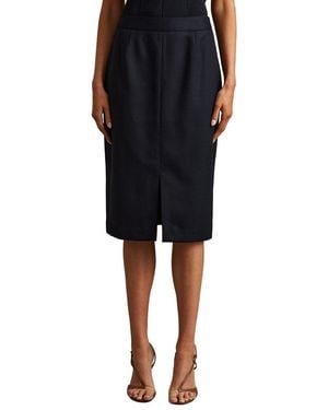 Reiss Hallie Tailored Wool-Blend Skirt - Black