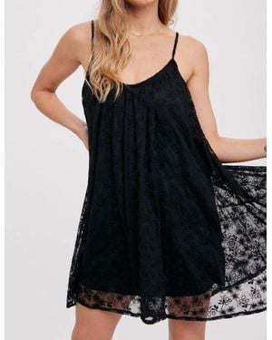 Bluivy Lace Cami Shift Dress - Black