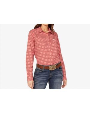 Cinch Arenaflex Long Sleeve Button Down Shirt - Red