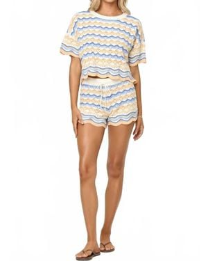 LSPACE Sunchaser Crochet Knit Shorts - White