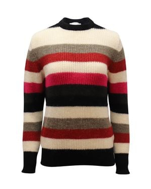 IRO Ribbed Striped Knit Sweater - Red