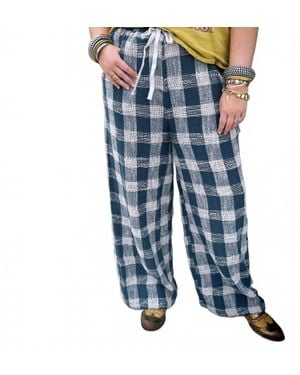 Jaded Gypsy Brooks Gingham Pants - Blue