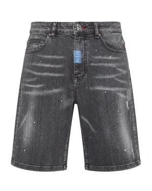 Philipp Plein Denim Formentera Shorts Basic - Gray
