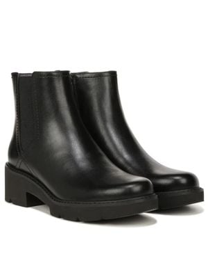 Naturalizer Cade Boots Side Zip Round Toe Ankle Chelsea Lion953 - Black