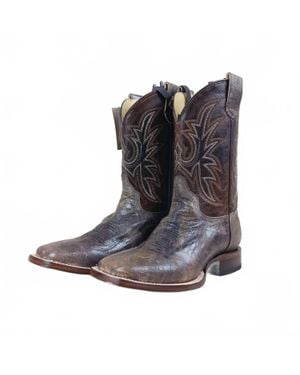 Roper Pierce Cc Waxy Square Toe Boot - Black