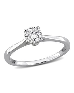 Mimi & Max Created Forever 1/2Ct Tdw Lab-Grown Diamond Engagement Ring Or Sterling - Metallic
